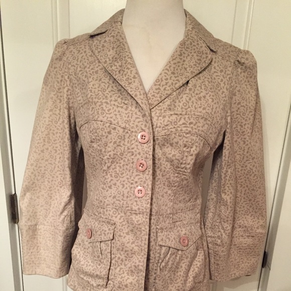 MARC By MARC JACOBS JACKET COAT BLAZER lapel Fitted tan floral print Size 6 - Picture 9 of 16